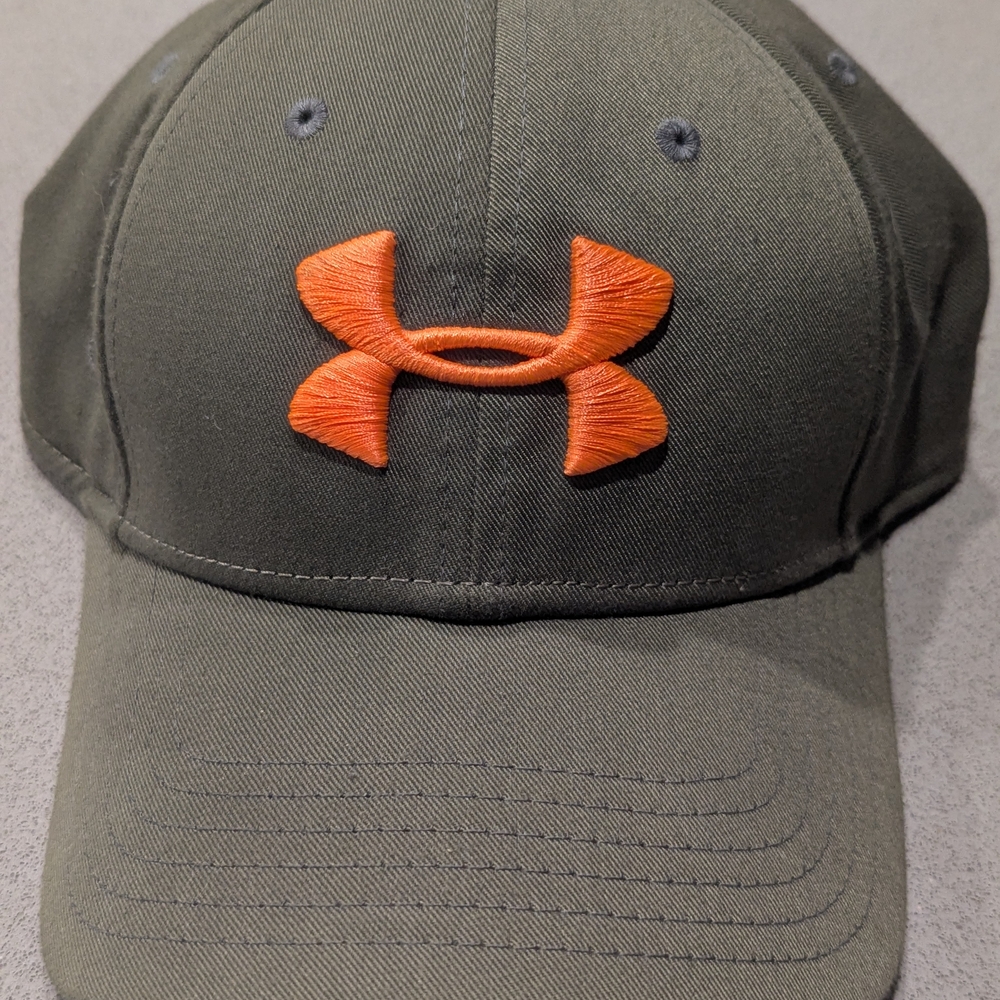 Under Armour Olive Green Cap with Orange Logo